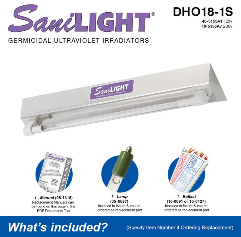 Atlantic UV SaniLIGHT DHO18-1S UV Light Air and Surface Sterilizer