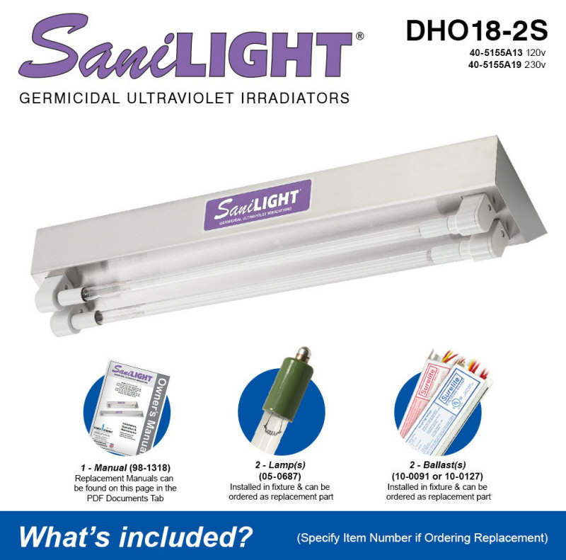 Atlantic UV SaniLIGHT DHO18-2S UV Light Air and Surface Sterilizer