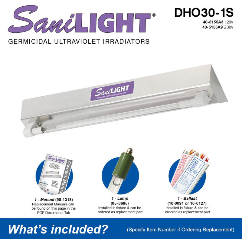 Atlantic UV SaniLIGHT DHO30-1S UV Light Air and Surface Sterilizer