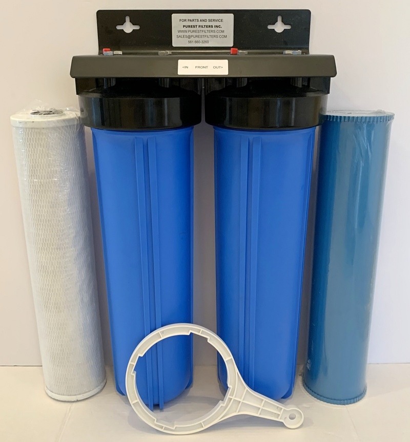 Purest Filters Dual 20x5 BIG BLUE Whole House iron water filtering system